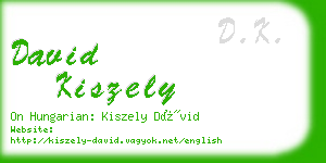 david kiszely business card